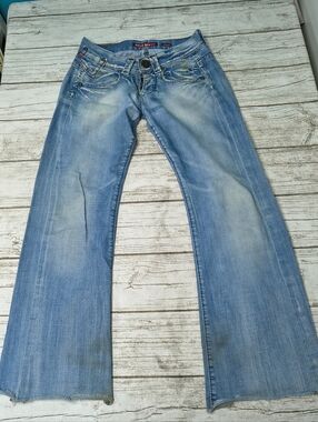 Vintage Miss Sixty Ultra Low Rise Y2K Wide Leg Jeans Size 26